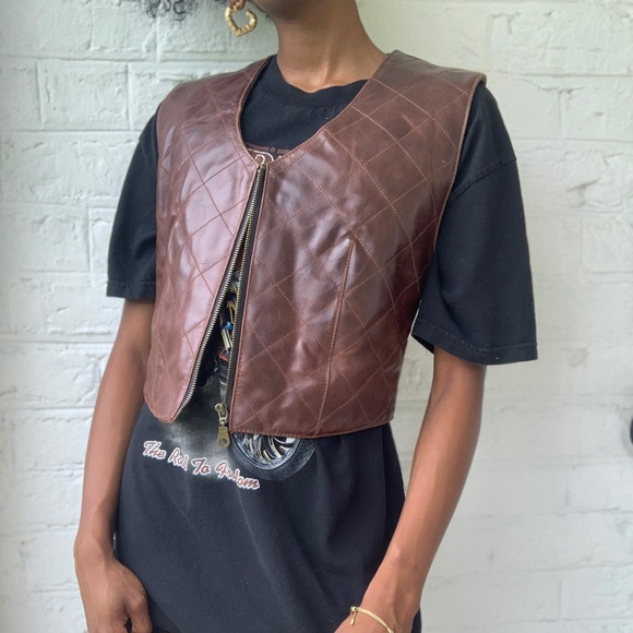 Vintage Campagnie Express Leather Vest - Picture 4 of 6